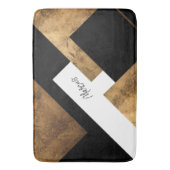 Kupfer Geometrisch Chic Monogramm Badematte (Vorderseite Vertikal)