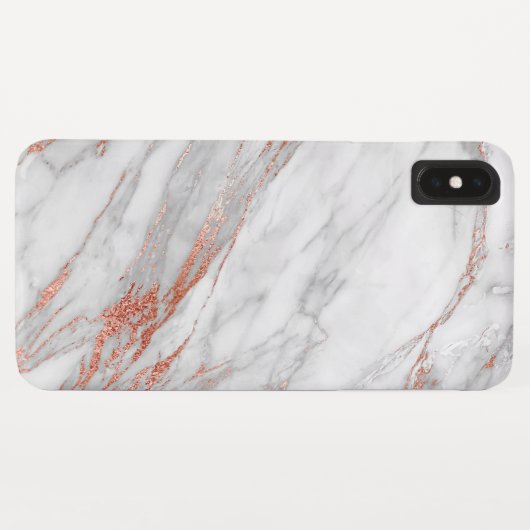 Kupfer | Girl-Rose Gold & White Monomgram Case-Mate iPhone Hülle (Rückseite (Horizontal))