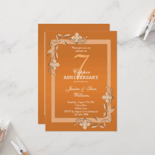 Kupfer Glanz & Schimmer 7. Hochzeitstag Einladung