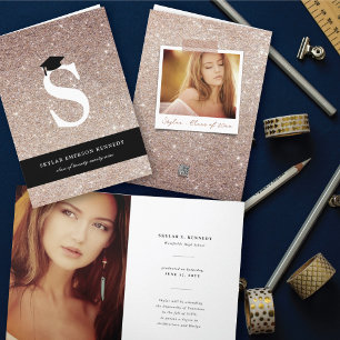 Kupfer Glitter Monogramm Buchstabe S Modern Foto A Ankündigung