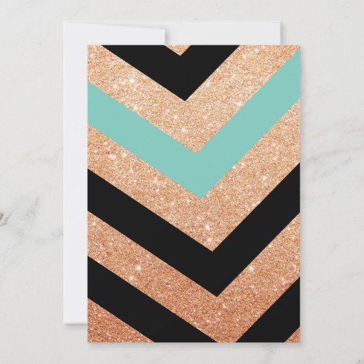 Kupfer Glitzer Ananas Polterabend einladen Einladung (Rückseite)