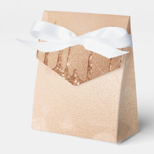 Kupfer-Glitzer Regen auf weißem Kupfermetall Geschenkschachtel