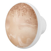 Kupfer-Glitzer Regen auf weißem Kupfermetall Keramikknauf (Rechts)