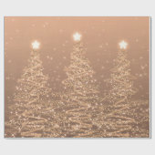 Kupfer Glitzer Weihnachtsbaumen Urlaub  Geschenkpapier (Flach)