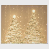 Kupfer Glitzer Weihnachtsbaumen Urlaub Geschenkpapier (Flach)