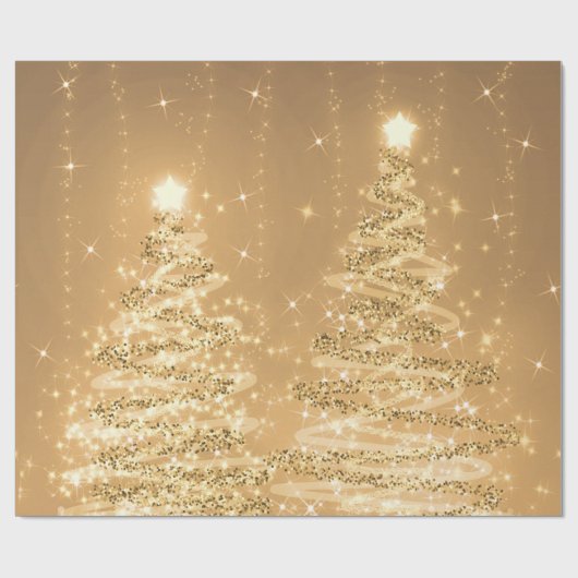 Kupfer Glitzer Weihnachtsbaumen Urlaub Geschenkpapier (Flach)