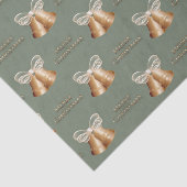 Kupfer Glocken & Cream Bow Frohe Weihnachten Seidenpapier (Ausschnitt)