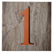 Kupfer Glow House Number Tile 1 auf grauem Stein Fliese (Vorderseite)