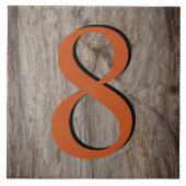 Kupfer Glow House Number Tile 8 auf grauem Stein Fliese (Vorderseite)