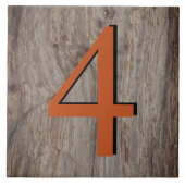 Kupfer Glühhaus Number Tile 4 Vier auf grauem Stei Fliese (Vorderseite)