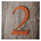 Kupfer Glühhaus Nummer Tile 2 Zwei auf grauem Stei Fliese (Vorderseite)