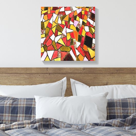 Kupfer-Gold-Abstrakt-Mosaik Leinwanddruck (Insitu (Schlafzimmer))