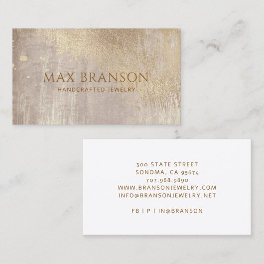 Kupfer Gold Abstrakte Schmuckdesigner Visitenkarte (Vorne/Hinten)