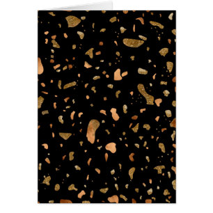 Kupfer Gold auf schwarzen Terrazzo Stone