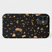 Kupfer Gold auf schwarzen Terrazzo Stone Case-Mate iPhone Hülle (Rückseite (Horizontal))