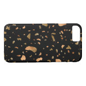 Kupfer Gold auf schwarzen Terrazzo Stone Case-Mate iPhone Hülle (Rückseite (Horizontal))