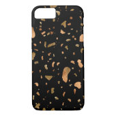 Kupfer Gold auf schwarzen Terrazzo Stone Case-Mate iPhone Hülle (Rückseite)