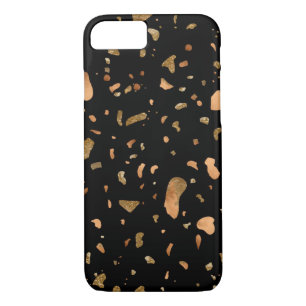 Kupfer Gold auf schwarzen Terrazzo Stone Case-Mate iPhone Hülle