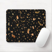 Kupfer Gold auf schwarzen Terrazzo Stone Mousepad (Mit Mouse)