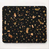 Kupfer Gold auf schwarzen Terrazzo Stone Mousepad (Vorne)
