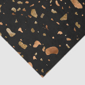 Kupfer Gold auf schwarzen Terrazzo Stone Seidenpapier (Ausschnitt)