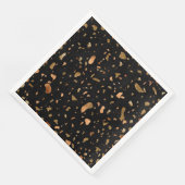 Kupfer Gold auf schwarzen Terrazzo Stone Serviette (Ecke)
