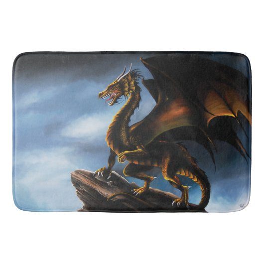 Kupfer Gold Black Dragon Badematte (Vorderseite)