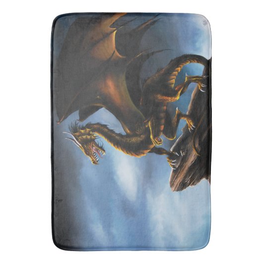 Kupfer Gold Black Dragon Badematte (Vorderseite Vertikal)