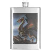 Kupfer Gold Black Dragon Flachmann (Vorderseite)