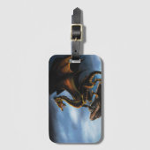 Kupfer Gold Black Dragon Gepäckanhänger (Vorderseite Vertikal)