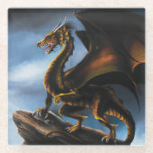 Kupfer Gold Black Dragon Glasuntersetzer (Vorderseite)