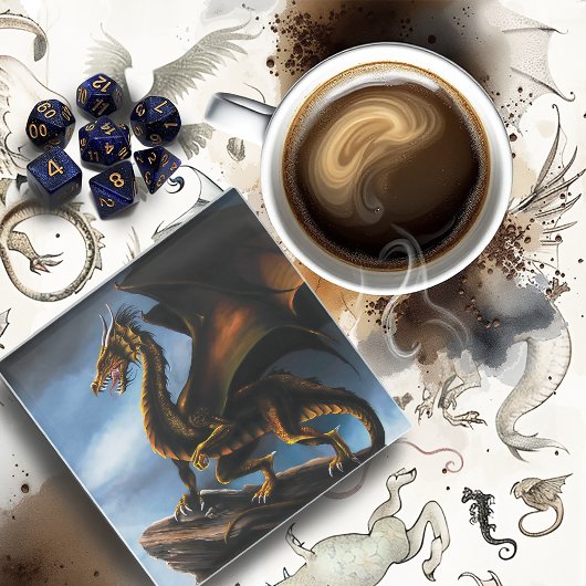 Kupfer Gold Black Dragon Glasuntersetzer