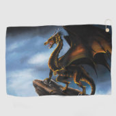 Kupfer Gold Black Dragon Golfhandtuch (Horizontal)
