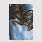 Kupfer Gold Black Dragon Golfhandtuch (Vorderseite)