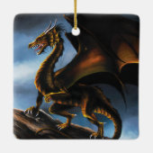 Kupfer Gold Black Dragon Keramikornament (Rückseite)