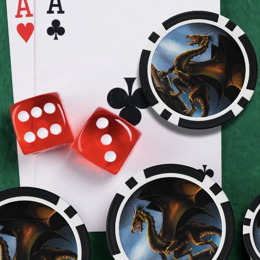Kupfer Gold Black Dragon Pokerchips