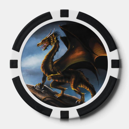 Kupfer Gold Black Dragon Pokerchips (Vorderseite)