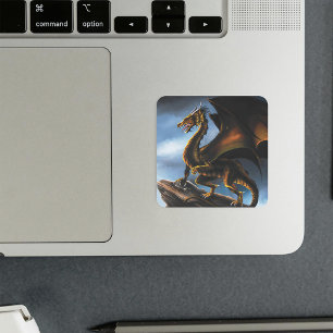 Kupfer Gold Black Dragon Quadratischer Aufkleber