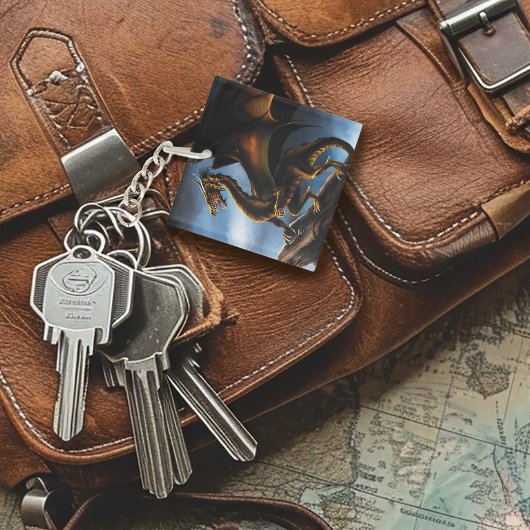 Kupfer Gold Black Dragon Schlüsselanhänger