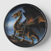 Kupfer Gold Black Dragon Uhr (Vorderseite)