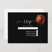 Kupfer Gold Confetti Ballon RSVP Karte (Vorne/Hinten)