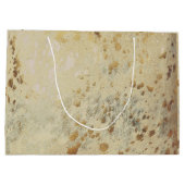 Kupfer Gold Cowhide Print Metallic Große Geschenktüte (Rückseite)