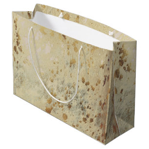 Kupfer Gold Cowhide Print Metallic Große Geschenktüte