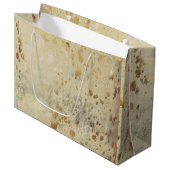 Kupfer Gold Cowhide Print Metallic Große Geschenktüte (Vorderseite Schrägansicht)