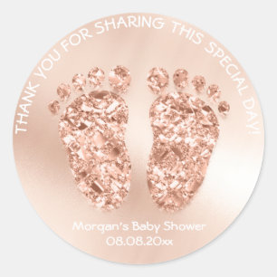 Kupfer Gold Feet Baby Dusche Gefallen Geschenk Dan Runder Aufkleber