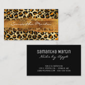 Kupfer Gold Foil Leopard Brush Stroke Visitenkarte (Vorne/Hinten)
