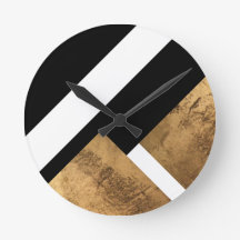 Kupfer-Gold Geometric Chic Schwarz-weiß
