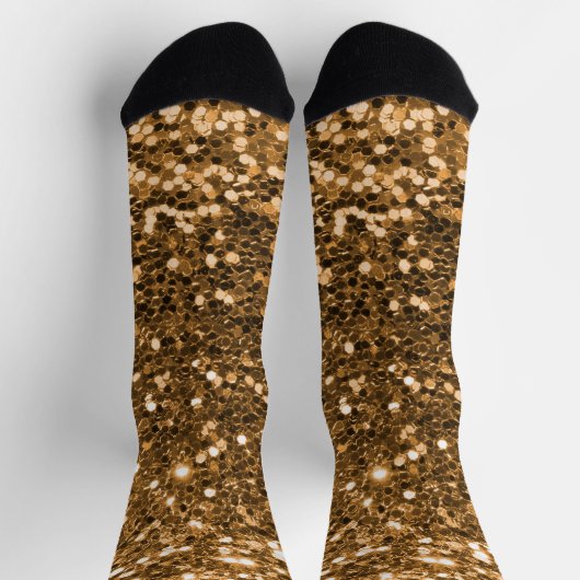 Kupfer-Gold-Glitzer Socken (Oben)