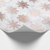 Kupfer Gold & Marmor Snowflake Weihnachtsmuster Geschenkpapier (Ecke)