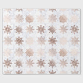 Kupfer Gold & Marmor Snowflake Weihnachtsmuster Geschenkpapier (Flach)